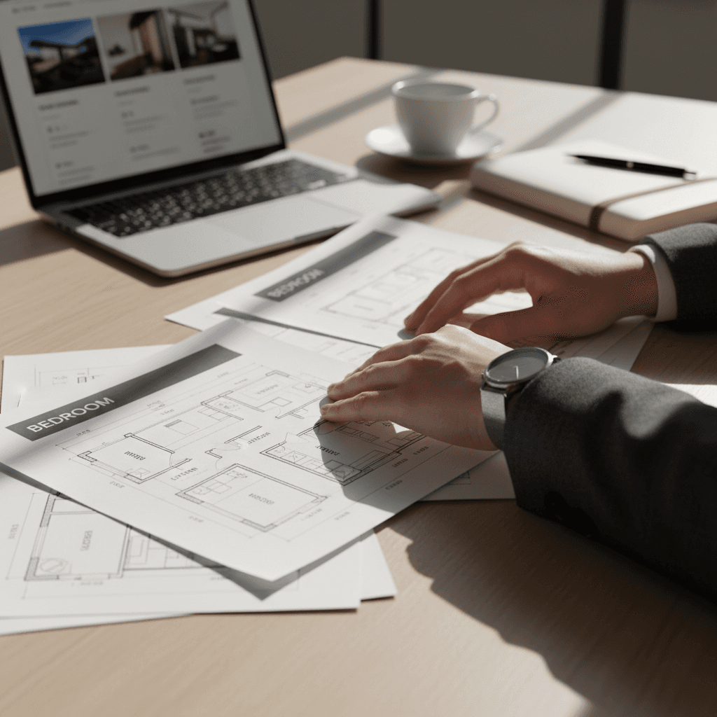 Real estate professional consulting with client about home buying options